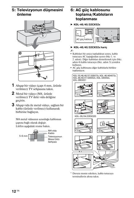 Sony KDL-40HX720 - KDL-40HX720 Istruzioni per l'uso Turco