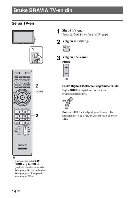 Sony KDL-40HX720 - KDL-40HX720 Istruzioni per l'uso Norvegese