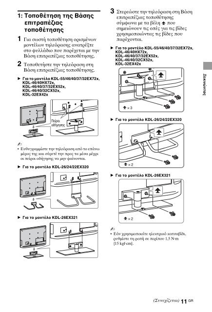 Sony KDL-40HX720 - KDL-40HX720 Istruzioni per l'uso Greco