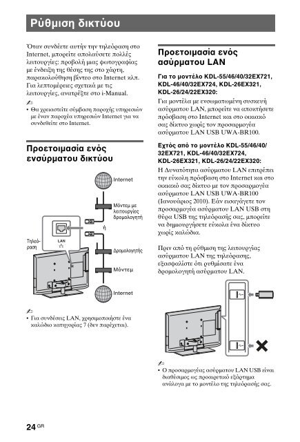 Sony KDL-40HX720 - KDL-40HX720 Istruzioni per l'uso Greco