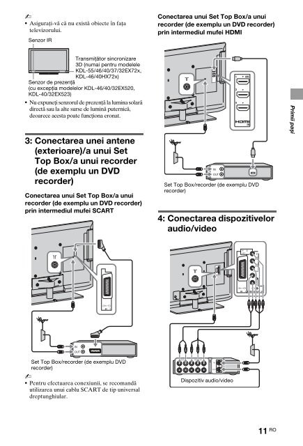 Sony KDL-40HX720 - KDL-40HX720 Istruzioni per l'uso Rumeno