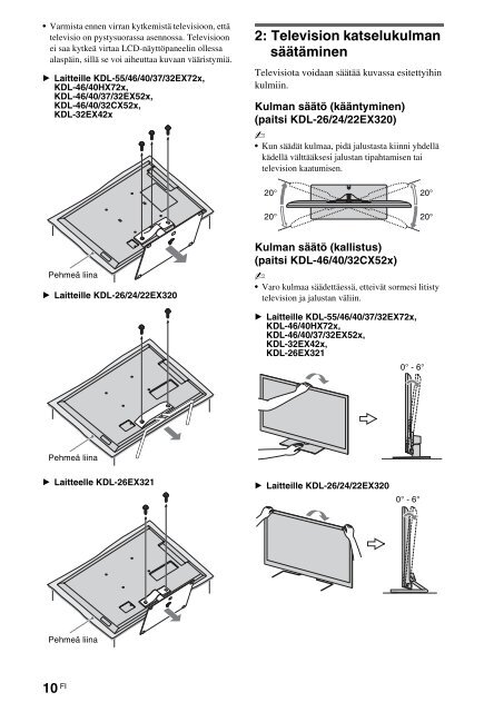 Sony KDL-40HX720 - KDL-40HX720 Istruzioni per l'uso Finlandese