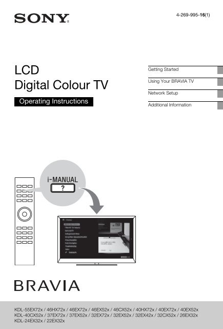 Sony KDL-40HX720 - KDL-40HX720 Istruzioni per l'uso Inglese