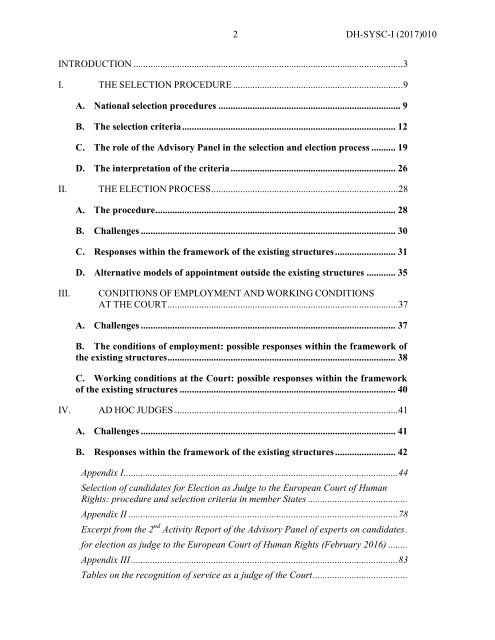 Working document in view of the 3 DH-SYSC-I meeting