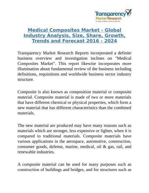 Medical Composites Market