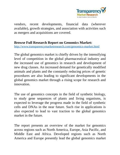 Genomics Market