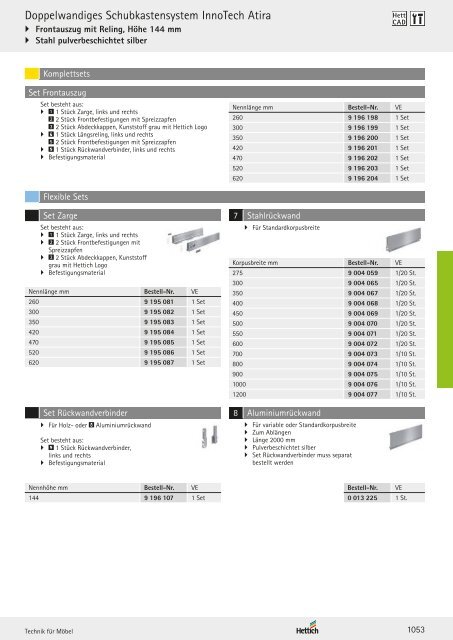 Hettich - Technik und Anwendung Band 1