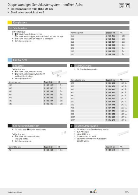 Hettich - Technik und Anwendung Band 1