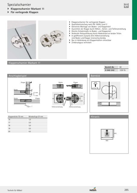 Hettich - Technik und Anwendung Band 1