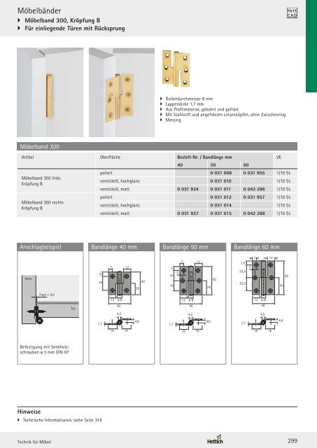 Hettich - Technik und Anwendung Band 1