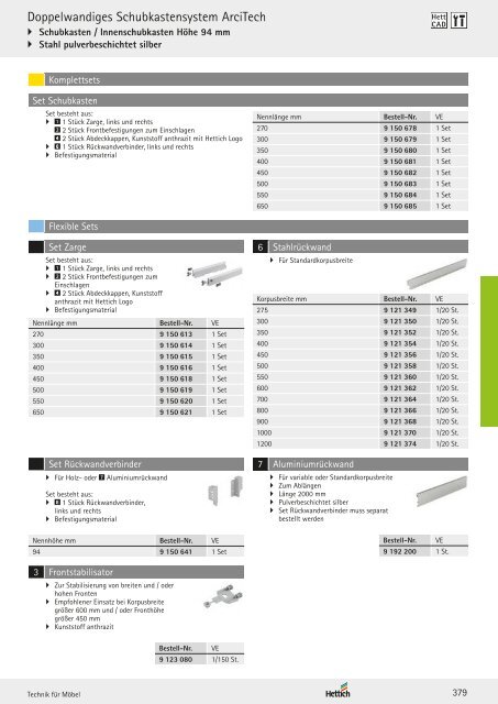 Hettich - Technik und Anwendung Band 1