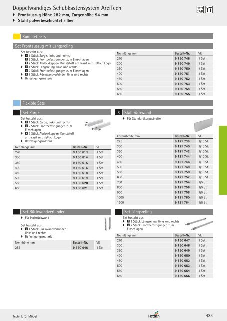 Hettich - Technik und Anwendung Band 1