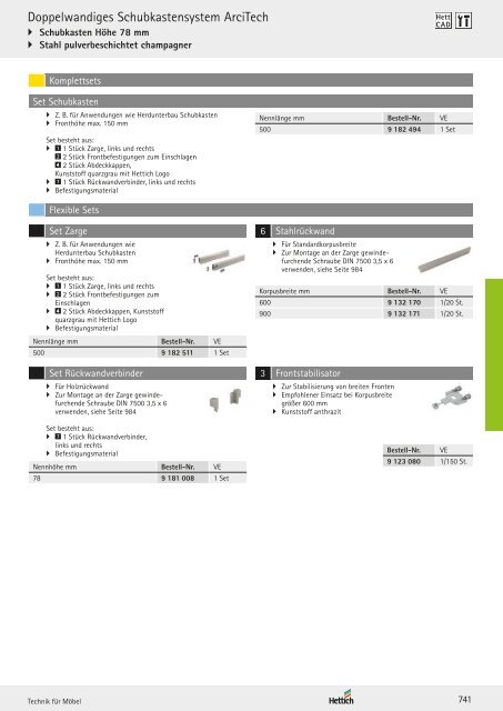 Hettich - Technik und Anwendung Band 1