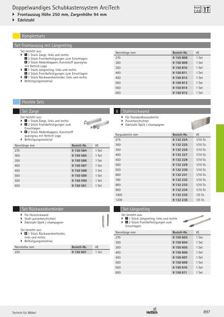 Hettich - Technik und Anwendung Band 1