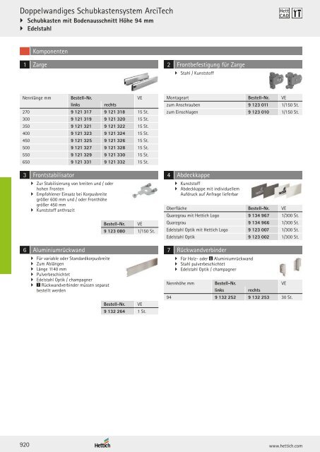 Hettich - Technik und Anwendung Band 1