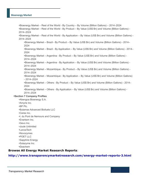 Bioenergy Market