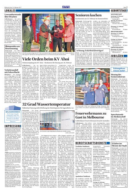 Wochen-Kurier 7/2017 - Lokalzeitung für Weiterstadt und Büttelborn