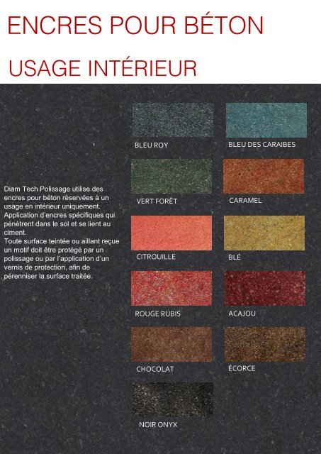 COLORATION DIAM TECH POLISSAGE BETON POLI