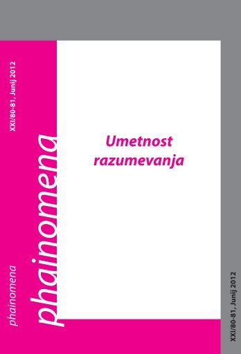 phainomena št. 80-81 / umetnost razumevanja