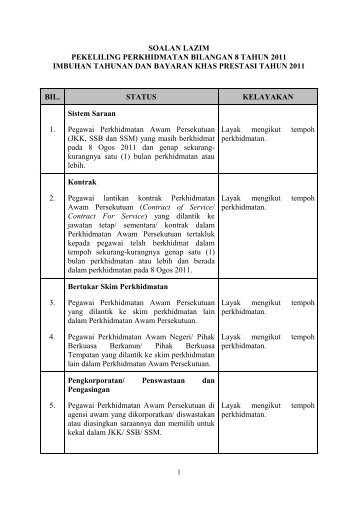 SOALAN LAZIM PEKELILING PERKHIDMATAN BILANGAN 8 ...
