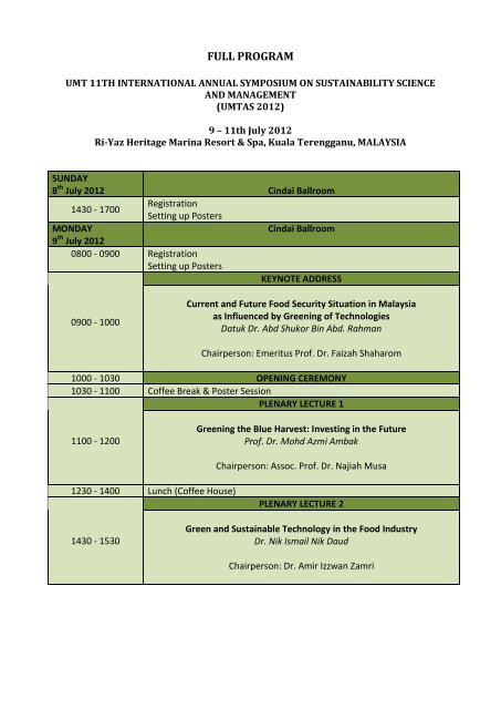 FULL PROGRAM - UMT 11th International Annual Symposium on ...