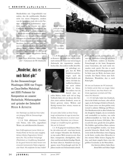 MT-Journal 22 - Hochschule für Musik und Theater Felix ...