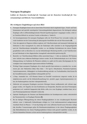 Leitlinie Neurogene Dysphagien 2004 (PDF)