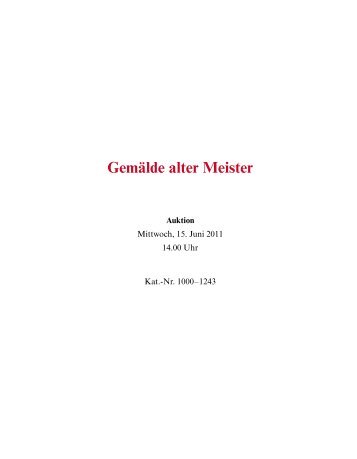 Gemälde alter Meister - Galerie Fischer Auktionen AG