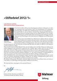 Stifterbrief Nr. 1 in 2012 - Stiftungszentrum