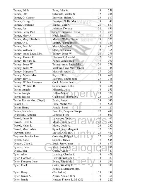 Index marriages