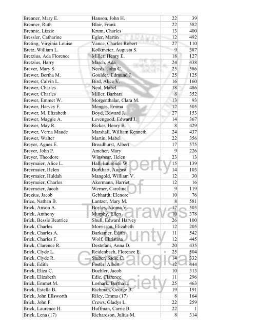 Index marriages