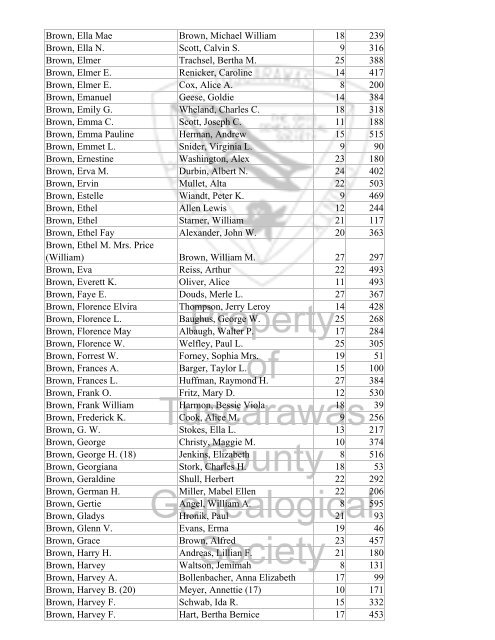 Index marriages