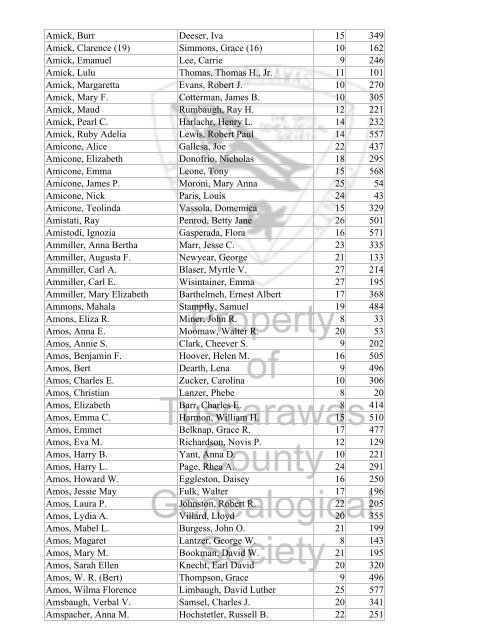 Index marriages