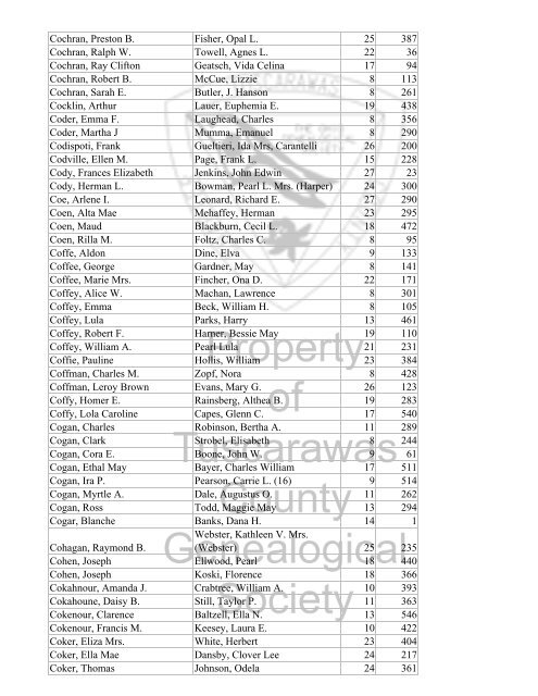 Index marriages