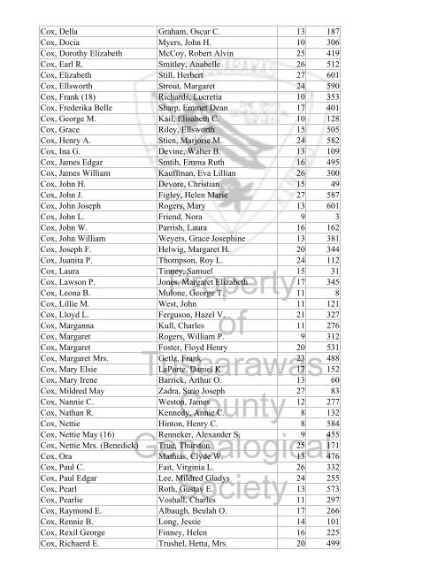 Index marriages