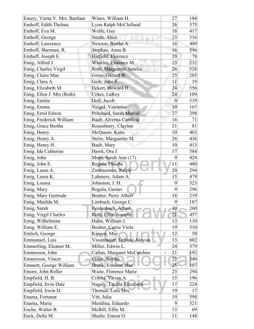 Index marriages