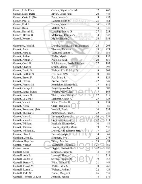 Index marriages