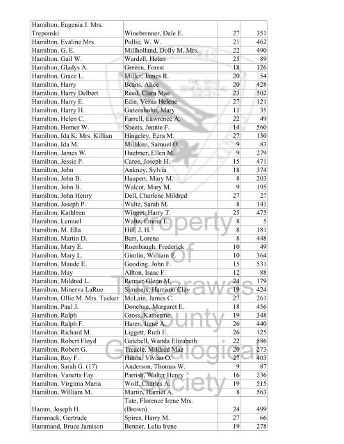 Index marriages