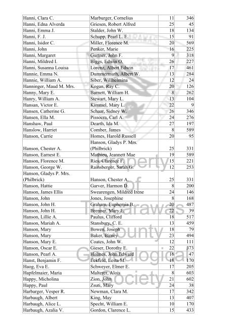 Index marriages