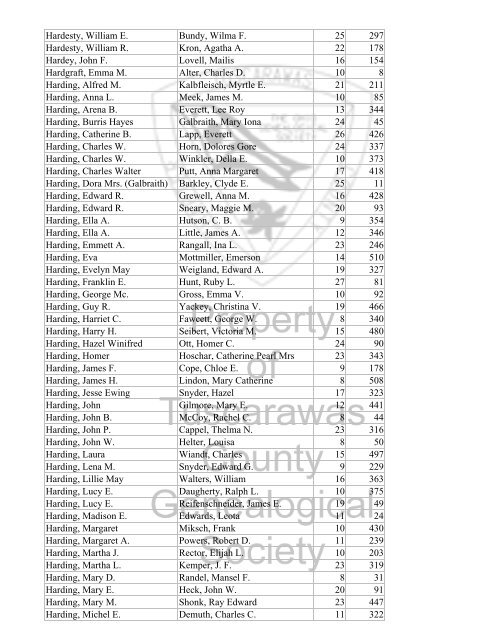 Index marriages