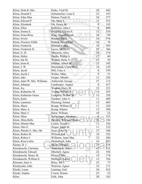 Index marriages