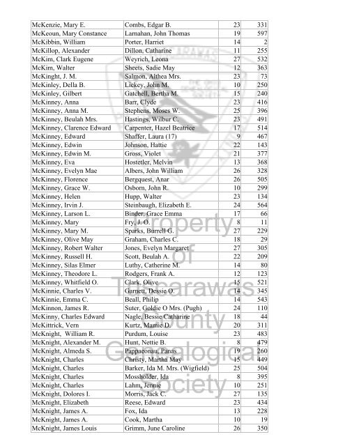 Index marriages