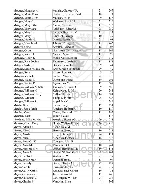 Index marriages