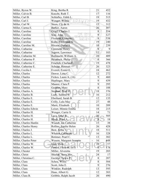 Index marriages