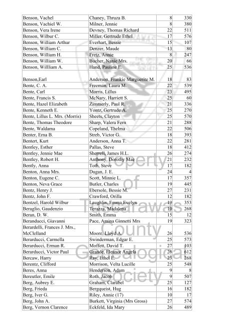 Index marriages