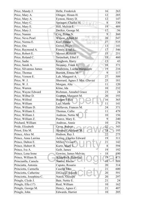 Index marriages