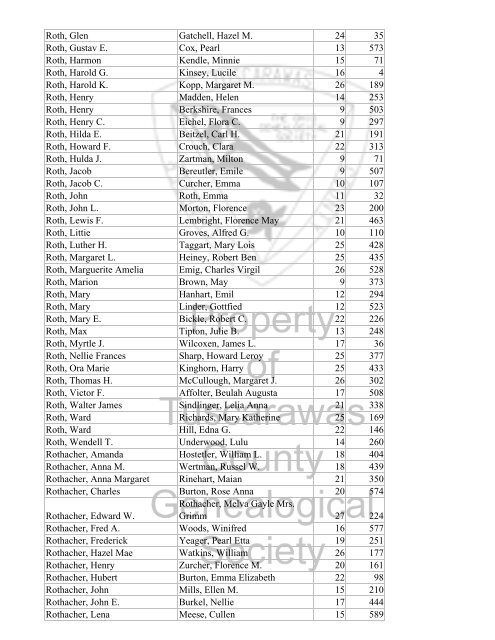 Index marriages