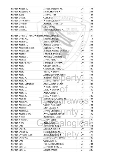 Index marriages