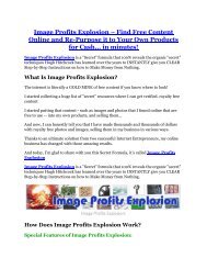 Image Profits Explosion REVIEW and GIANT $21600 bonuses