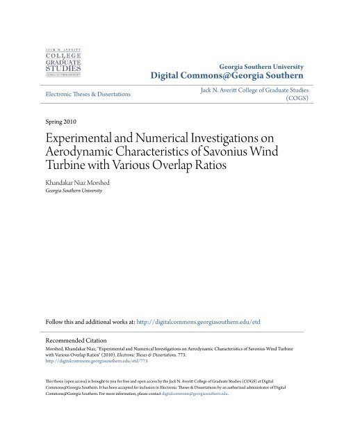 Experimental and Numerical Investigations on Aerodynamic Characte